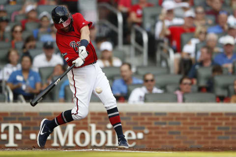 Dansby Swanson #7 of the Atlanta Braves. (Photo by Todd Kirkland/Getty Images)