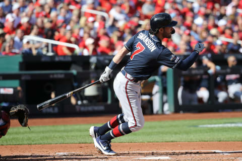 Dansby Swanson #7 of the Atlanta Braves. (Photo by Scott Kane/Getty Images)