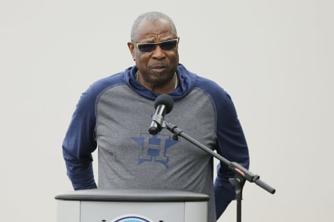 Former Atlanta Brave Dusty Baker is one of the few Black managers in baseball today, (Photo by Michael Reaves/Getty Images)