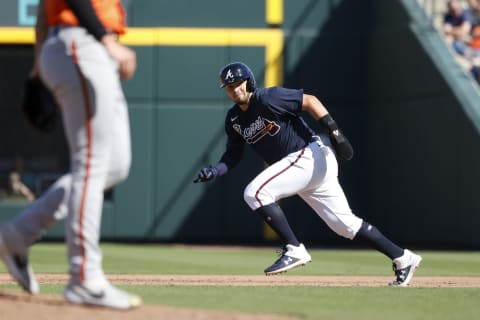 Atlanta Braves number five prospect Shea Langeliers could become their number one prospect this year. (Photo by Joe Robbins/Getty Images)