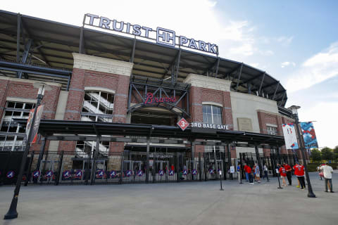 A look outside the Atlanta Braves’ Truist Park (Photo by Todd Kirkland/Getty Images)