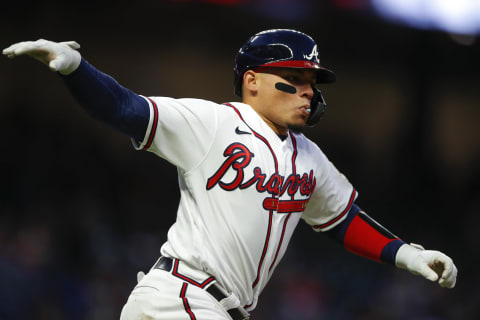 ATLANTA, GA – MAY 12: William Contreras #24 of the Atlanta Braves hit a no doubter Wednesday (Photo by Todd Kirkland/Getty Images)