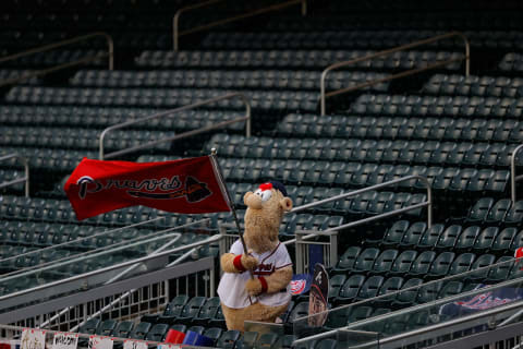 Blooper, mascot for the Atlanta Braves. (Photo by Kevin C. Cox/Getty Images)