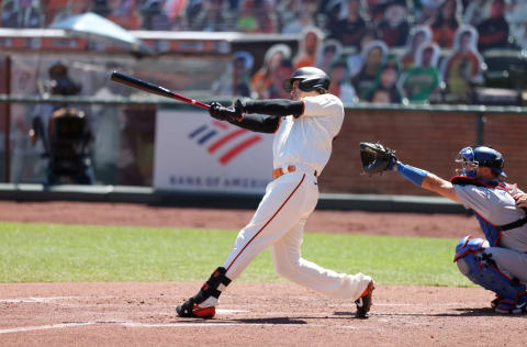 Utility man Wilmer Flores might fill the Atlanta Braves need at second base. (Photo by Ezra Shaw/Getty Images)