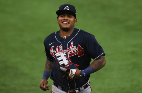 Cristian Pache of the Atlanta Braves in the 2020 NLCS (Photo by Ronald Martinez/Getty Images)