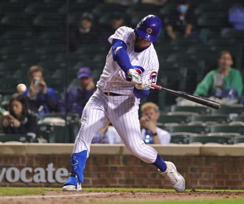 The Atlanta Braves acquired power-hitting outfielder Joc Pederson from the Cubs. (Photo by Jonathan Daniel/Getty Images)