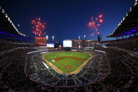 ATLANTA, GEORGIA – OCTOBER 17: A general view prior to the Atlanta Braves playings against the Los Angeles Dodgers in Game Two of the National League Championship Series at Truist Park on October 17, 2021 in Atlanta, Georgia. (Photo by Michael Zarrilli/Getty Images)