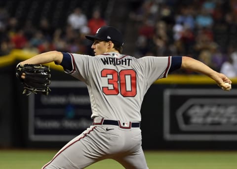 Kyle Wright #30 of the Atlanta Braves. (Photo by Norm Hall/Getty Images)