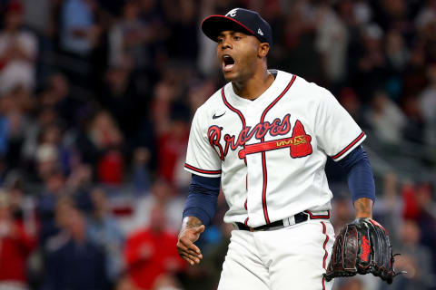 Atlanta Braves relief pitcher Raisel Iglesias (Photo by Kevin C. Cox/Getty Images)