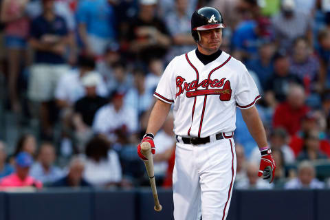 ATLANTA, GA – OCTOBER 05: Chipper Jones of Atlanta Braves. (Photo by Kevin C. Cox/Getty Images)