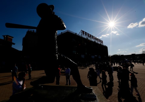 Statue of Hank Aaron of the Atlanta Braves (Photo by Kevin C. Cox/Getty Images)