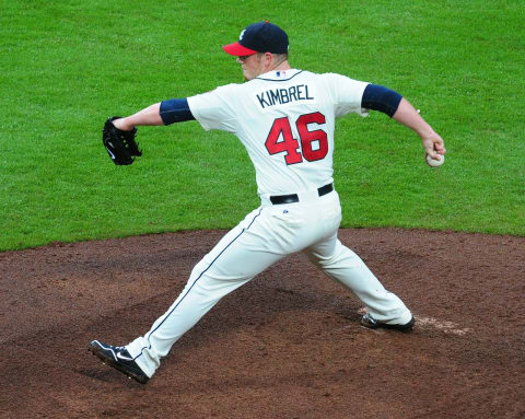 ATLANTA, GA – MAY 19: Craig  Kimbrel #46 of the Atlanta Braves throws a ninth inning pitch against the Los Angeles Dodgers at Turner Field on May 19, 2013 in Atlanta, Georgia. (Photo by Scott Cunningham/Getty Images)