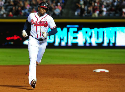 ATLANTA, GA – SEPTEMBER 24: Justin Upton #8 of the Atlanta Braves(Photo by Scott Cunningham/Getty Images)