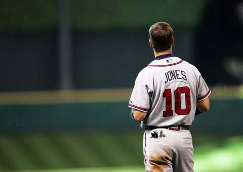 Chipper Jones #10 of the Atlanta Braves (Photo by Doug Benc/Getty Images)