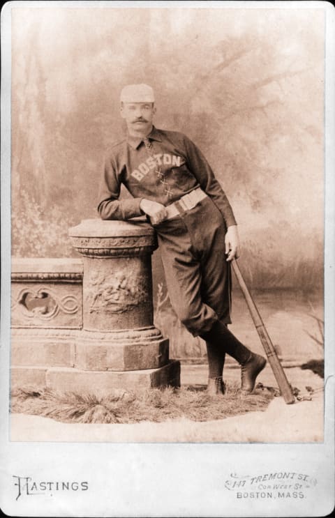 Atlanta Braves’ forerunners, the Boston Beaneaters featured Mike “King” Kelly in 1887 through 1889. This card is from his first season in Boston. (Photo by Mark Rucker/Transcendental Graphics, Getty Images)