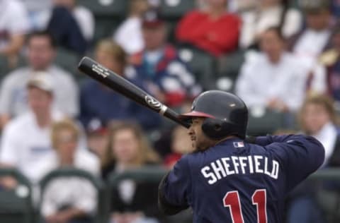 1 Mar 2002: Gary Sheffield #11 of the Atlanta Braves Mandatory Credit: M. David Leeds/ALLSPORT