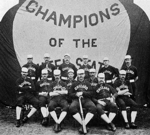 Before joining the Atlanta Braves Franchise, King Kelly, front row, far left, played for the Cubs Franchise (Photo by Mark Rucker/Transcendental Graphics, Getty Images)