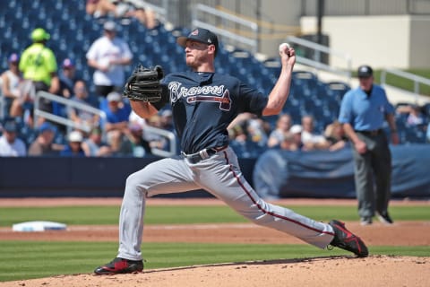 Atlanta Braves starting pitcher Scott Kazmir (Photo by Joel Auerbach/Getty Images)