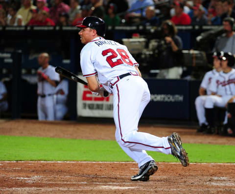 Rick Ankiel of the Atlanta Braves hits against the New York Mets (Photo by Scott Cunningham/Getty Images)