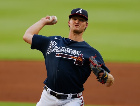 Mike Soroka #40 of the Atlanta Braves. (Photo by Kevin C. Cox/Getty Images)