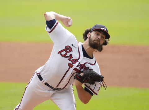 Atlanta Braves starting pitcher Ian Anderson was on point Monday, though seemed like he might have been removed at the right time. Mandatory Credit: Dale Zanine-USA TODAY Sports