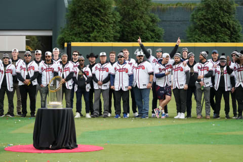 Atlanta Braves players and fans World Series championship celebrations died as MLB and the MLBPA postured instead of negotiating. Mandatory Credit: John David Mercer-USA TODAY Sports