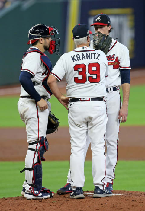 Atlanta Braves pitching coach Rick Kranitz is under fire because the pitching staff is underperforming. Mandatory Credit: Thomas Shea-USA TODAY Sports