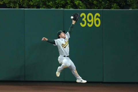 The Atlanta Braves need a Gold-Glove caliber center fielder like Ramon   Laureano. Mandatory Credit: Kirby Lee-USA TODAY Sports