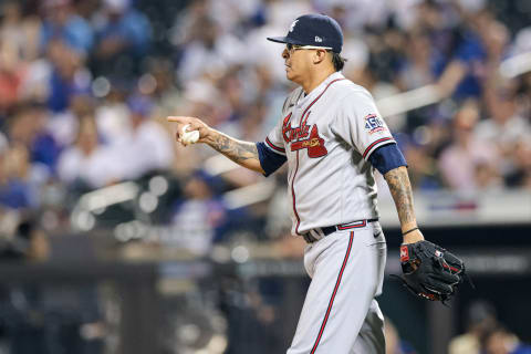 Atlanta Braves relief pitcher Jesse Chavez has changed teams 12 times in his career. Mandatory Credit: Vincent Carchietta-USA TODAY Sports