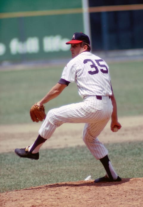 In 1969, Atlanta Braves pitcher Phil Niekro went 23- 13, finished second in Vy Young voting, and ninth on the NL MVP list. Mandatory Credit: Photo By Malcolm Emmons-USA TODAY Sports (c) Copyright Malcolm Emmons