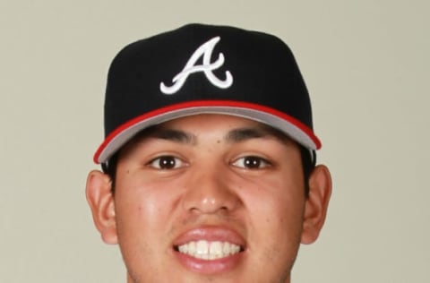 Mar 2, 2015; Lake Buena Vista, FL, USA; Atlanta Braves third baseman Rio Ruiz (81) pose for photo day at Wide World of Sports. Mandatory Credit: Kim Klement-USA TODAY Sports