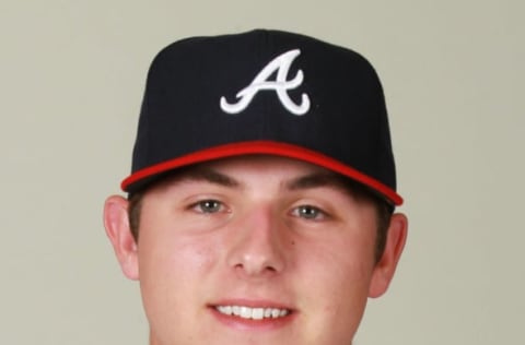 Mar 2, 2015; Lake Buena Vista, FL, USA; Atlanta Braves catcher Tannner Murphy (80) pose for photo day at Wide World of Sports. Mandatory Credit: Kim Klement-USA TODAY Sports