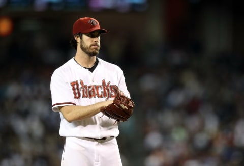 Retired Starting pitcher Dan Haren #15 of the Arizona Diamondbacks (Photo by Christian Petersen/Getty Images)