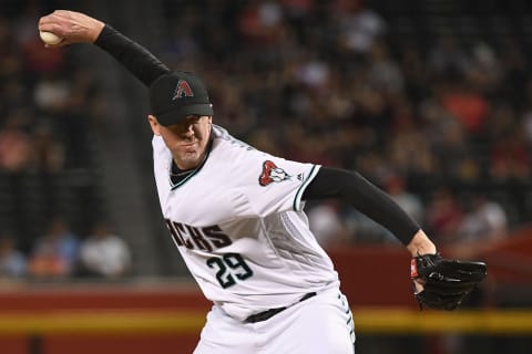 PHOENIX, AZ – AUGUST 07: Brad Ziegler #29 of the Arizona Diamondbacks delivers a pitch in the eighth inning of the MLB game against the Philadelphia Phillies at Chase Field on August 7, 2018, in Phoenix, Arizona. (Photo by Jennifer Stewart/Getty Images)