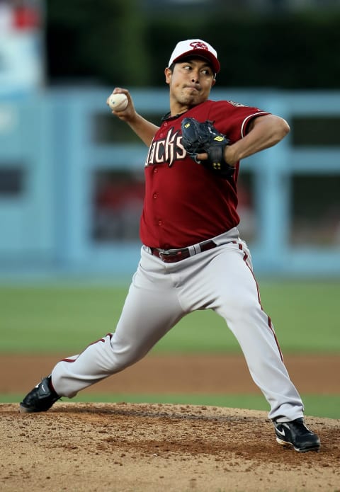 Rodrigo Lopez #13 of the Arizona Diamondbacks (Photo by Jeff Gross/Getty Images)