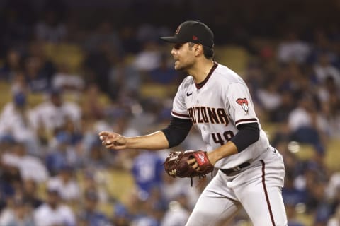 Joakim Soria #48 of the Arizona Diamondbacks (Photo by Michael Owens/Getty Images)