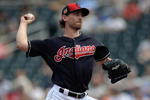 Mar 25, 2017; Goodyear, AZ, USA; Cleveland Indians starting pitcher Josh Tomlin (43) pitches against the Chicago White Sox during the first inning at Goodyear Ballpark. Mandatory Credit: Joe Camporeale-USA TODAY Sports