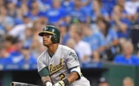 Khris Davis. Mandatory Credit: Peter G. Aiken-USA TODAY Sports