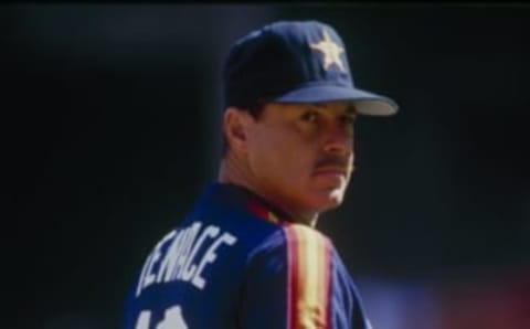 1987 – Gene Tenace #18 of the Houston Astros poses with his bat before a 1987 season game. (Photo by: Otto Greule Jr/Getty Images)