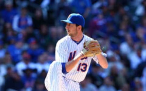 Apr 13, 2015; New York City, NY, USA; New York Mets relief pitcher Jerry Blevins (13) pitches against the Philadelphia Phillies during opening day at Citi Field. Mandatory Credit: Brad Penner-USA TODAY Sports