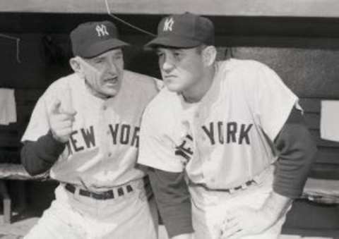 The great Casey Stengel (left) with Allie Reynolds. Mandatory Credit: gators-hall.blogspot.com