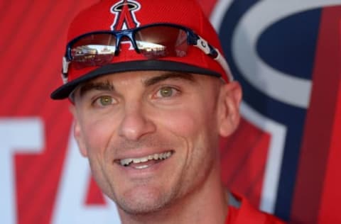 May 11, 2016; Anaheim, CA, USA; Los Angeles Angels shortstop Brendan Ryan (23) before the game against the St. Louis Cardinals at Angel Stadium of Anaheim. Mandatory Credit: Jayne Kamin-Oncea-USA TODAY Sports