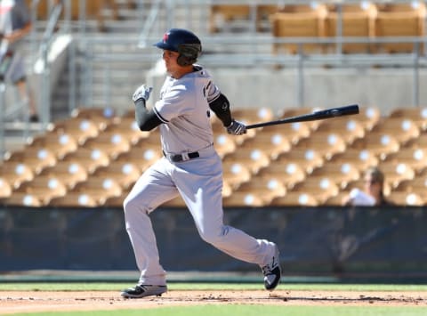 Oct 11, 2016; Glendale, AZ, USA; Scottsdale Scorpions designated hitter Greg Bird of the New York Yankees against the Glendale Desert Dogs during an Arizona Fall League game at Camelback Ranch. Mandatory Credit: Mark J. Rebilas-USA TODAY Sports