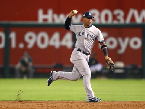 Nov 5, 2016; Surprise, AZ, USA; East infielder Gleyber Torres of the New York Yankees during the Arizona Fall League Fall Stars game at Surprise Stadium. Mandatory Credit: Mark J. Rebilas-USA TODAY Sports