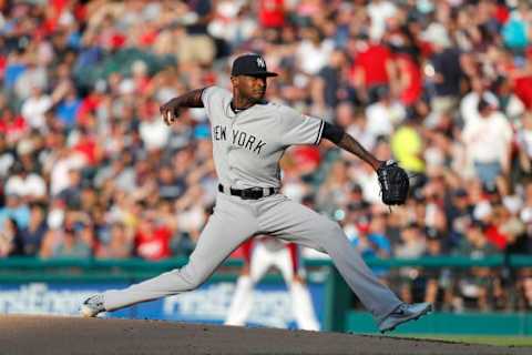 CLEVELAND, OH – JULY 13: Domingo German #65 of the New York Yankees pitches against the Cleveland Indians during the first inning at Progressive Field on July 13, 2018 in Cleveland, Ohio. The Indians defeated the Yankees 6-5. (Photo by David Maxwell/Getty Images)