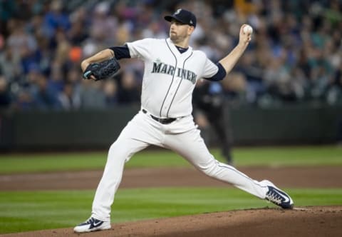 SEATTLE, WA – SEPTEMBER 29: Starter James Paxton #65 of the Seattle Mariners delivers a pitch during the first inning of a game against the Texas Rangers at Safeco Field on September 29, 2018 in Seattle, Washington. (Photo by Stephen Brashear/Getty Images)