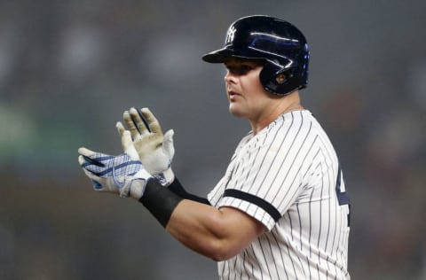 Luke Voit #45 of the New York Yankees celebrates (Photo by Jim McIsaac/Getty Images)