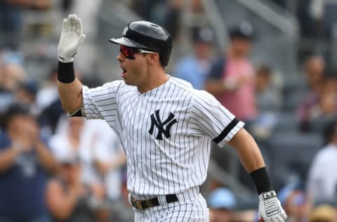 NEW YORK, NEW YORK - JULY 31: Mike Tauchman #39 of the New York Yankees reacts after hitting a two-run home run during the second inning of the game against the Arizona Diamondbacks at Yankee Stadium on July 31, 2019 in the Bronx borough of New York City. (Photo by Sarah Stier/Getty Images)