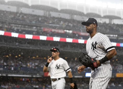 Aaron Hicks #31 of the New York Yankees and Mike Tauchman #39 (Photo by Sarah Stier/Getty Images)