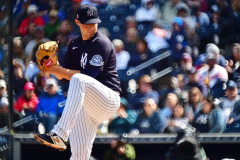 TAMPA, FLORIDA – FEBRUARY 27: Michael King #73 of the New York Yankees prepares to deliver a pitch to the Tampa Bay Rays in the fourth inning during a Grapefruit league spring training game at Steinbrenner Field on February 27, 2020 in Tampa, Florida. (Photo by Julio Aguilar/Getty Images)